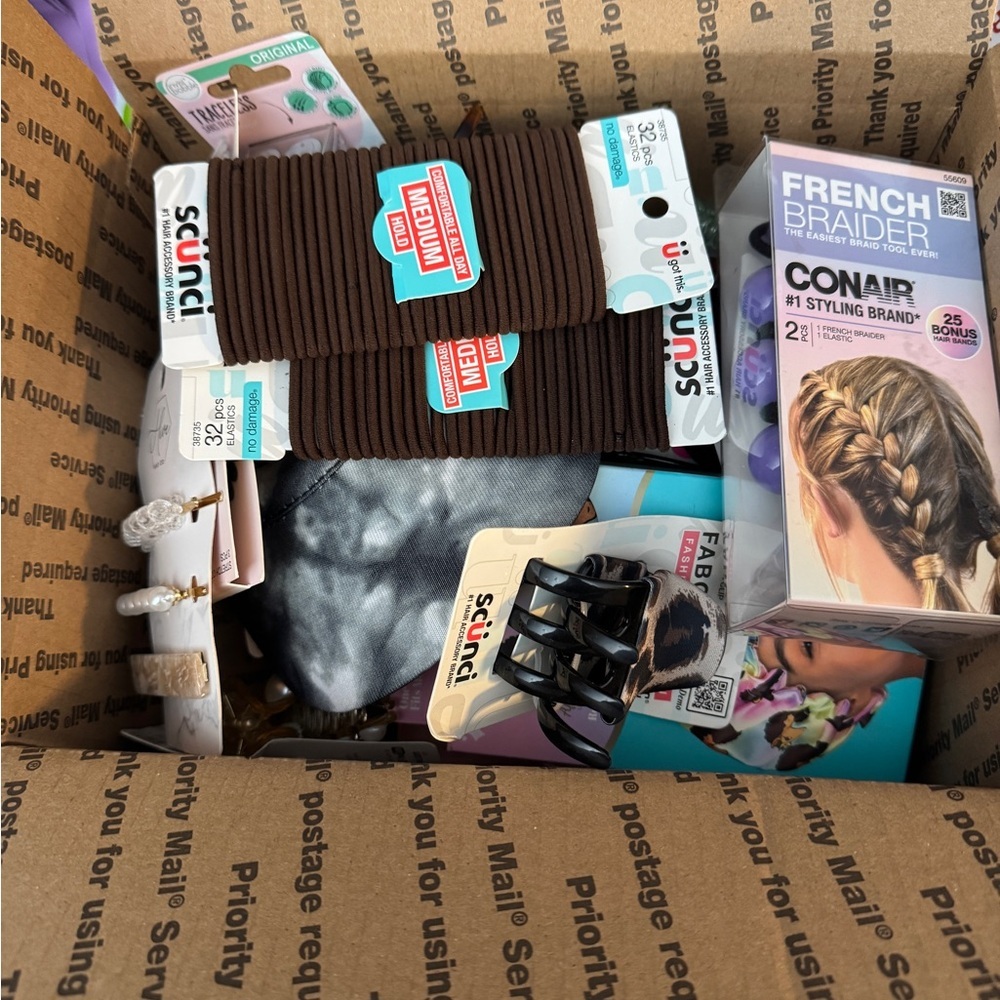 NEW IN BOX Mystery Hair Accessories Bundles Clips,‎ Brushes, Combs, Headbands